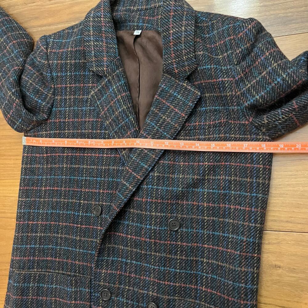 Vintage Peabody House Wool Blazer Size 7 8 Charcoal Multi Stripe - Picture 9 of 10